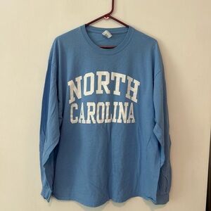 Gildan Light Blue UNC Long Sleeve Cotton Shirt